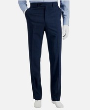 Nautica Men's Blue Plaid Modern Flat Front Gaff Pants Suit Size 43W