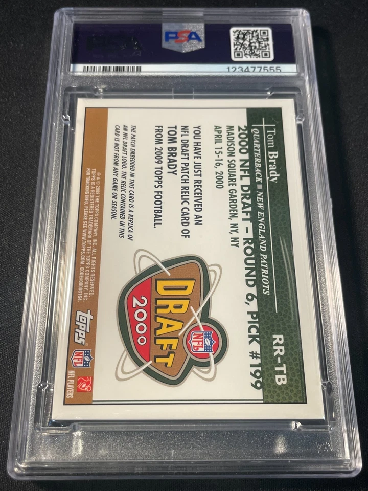 2009 Topps Tom Brady Patches "Draft 2000" #RRTB PSA 6 - Image 2 of 2