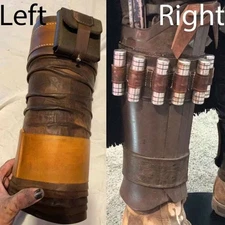 The Mandalorian Real Leather Leg Armour Package Prop , Right/Left Leg Straps