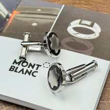 Montblanc cufflinks round Star shape in stainless steel No packaging box