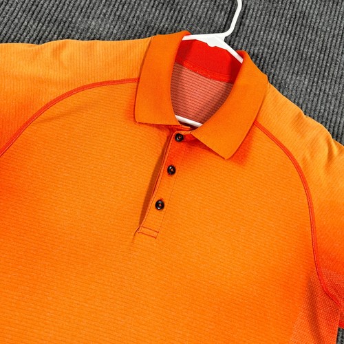 Lululemon Polo Shirt Mens Large Orange Red Short Sleeve Casual Golf Outdoor - Picture 5 of 15