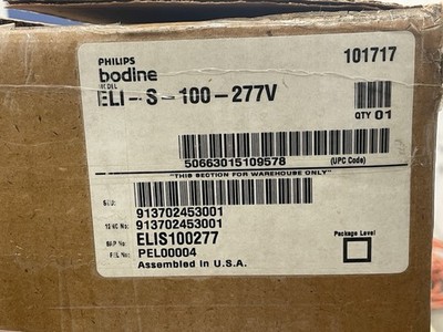 Phillips Bodine ELI-S-100-277V EM Lighting Inverter Open Box New w/ Battery