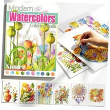 Watercoloring Book, A4 Water Coloring Book Paint Book Beginner 1 Nature