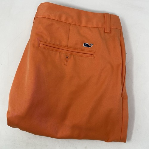 Vineyard Vines Links Pant Mens 33x32 Orange Performance Golf Chino Trousers