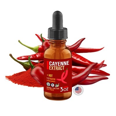 Cayenne Pepper Liquid Drops - Cayenne Extract / Tincture -  DLX - USA