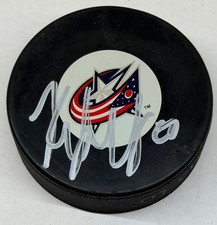 KRISTIAN HUSELIUS Signed COLUMBUS BLUE JACKETS NHL Puck - w/COA #3