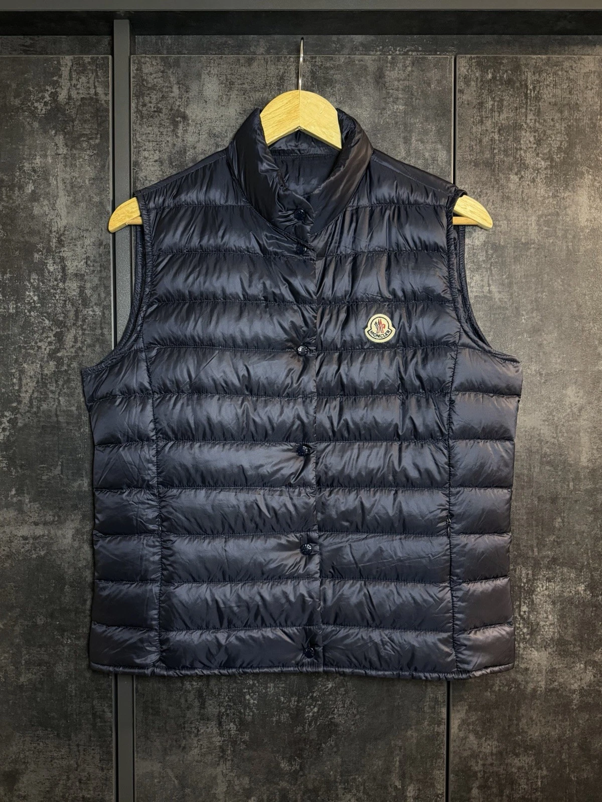 Moncler — Moncler Vest Liane Gillet Rare Navy Luxury Streetwear Rick Down Puffer Size S