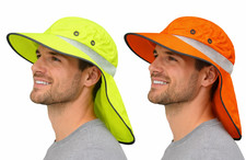 Men Neck Flap Boonie High Visibility Safety Reflective Waterproof Bucket Hat Cap