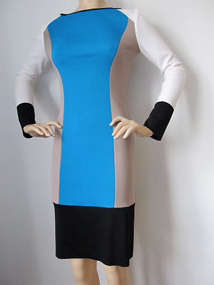 St John Knit Dress blue color block size 4 milano knit | eBay St John Knit Dress blue color block size 4 milano knit | eBay