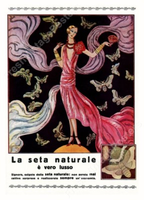 1930 flapper woman red dress silk moth art vintage ad new poster 18x24