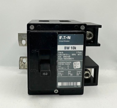 USED Eaton Cutler Hammer BW2150 2 Pole 150 Amp Bolt-On 120/240V Circuit Breaker