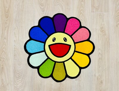 Takashi Murakami Rainbow Flower Area Rugs Living Room Carpets