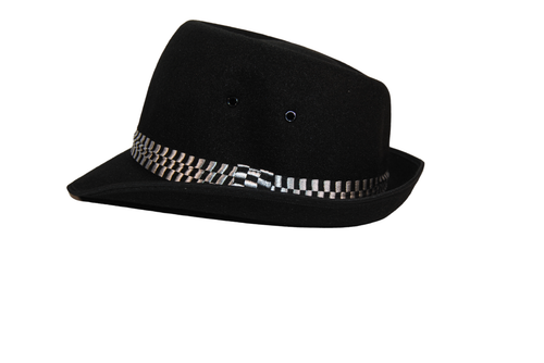 GROSSIER GARÇON SKA PORKPIE NOIR 2 TONS CHAPEAU PORK-PIE fedora M/56cm/USA7 R0 - Bild 5 von 24