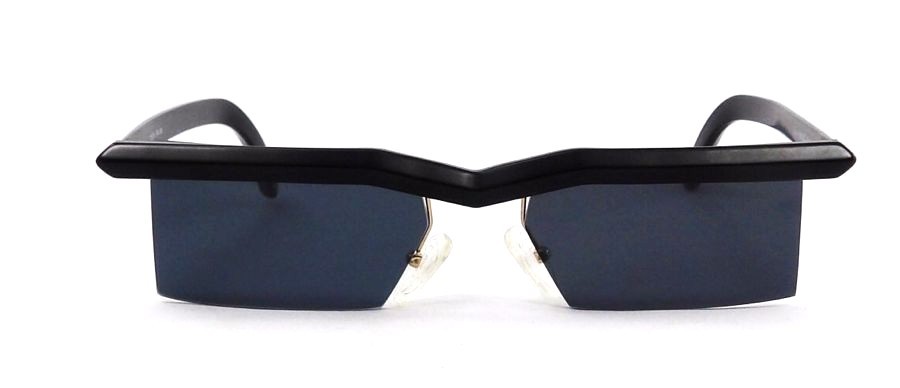 Design MASKE Berlin ヴィンテージ サングラス THETA Extravagant Maske Theta Mens Womens Rimless Black Pointy