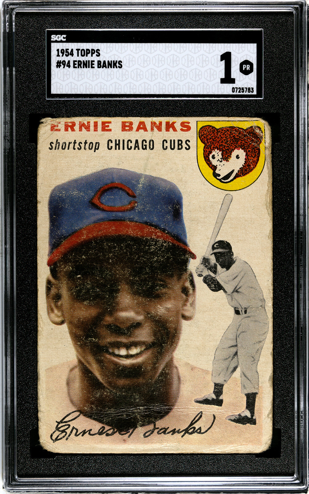 1954 TOPPS #94 ERNIE BANKS SGC 1 725783 ROOKIE