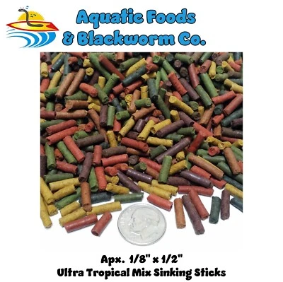 AQUATIC FOODS INC. Ultra Tropical Mix Sticks, Great for Discus, Cichlids, Flowerhorn, All Tropicals