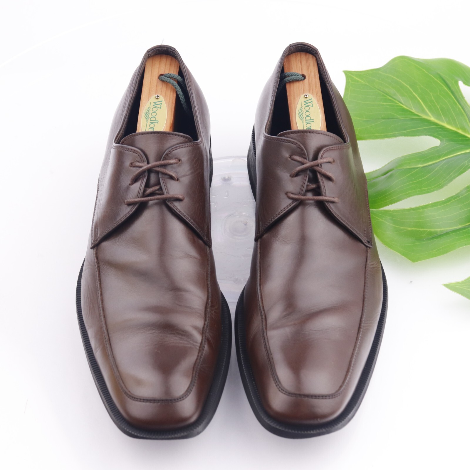 SAOLA Scarpe eleganti da uomo Ermenegildo Zegna Italia Oxford taglia 9 D grembiule punta marrone pelle