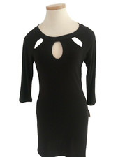 Sexy New B. DARLIN LBD Above Knee 3/4 Sleeve Bodycon Dress w/ Cut-outs Sz S-M