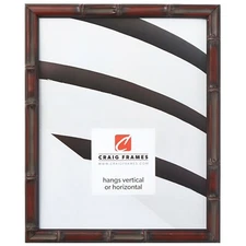 Craig Frames Vintage Bamboo, 0.75" Brushed Mahogany, Wood Core Picture Frame