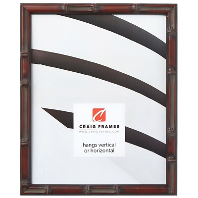 Craig Frames Vintage Bamboo, 0.75'' Brushed Mahogany, Wood Core Picture Frame