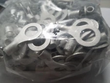 (100) 6 awg RING TERMINAL LUG 1/2 STUD HOLE LUGS TINNED COPPER NON INSULATED