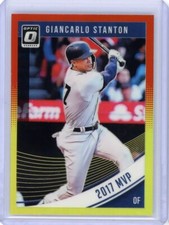 2018 Donruss Optic Giancarlo Stanton Yankees Red Yellow Variation '17 MVP #109