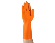 1 Pair Ansell AlphaTec 87-208 Rubber Orange Heavyweight 29mil Latex Gloves SMALL