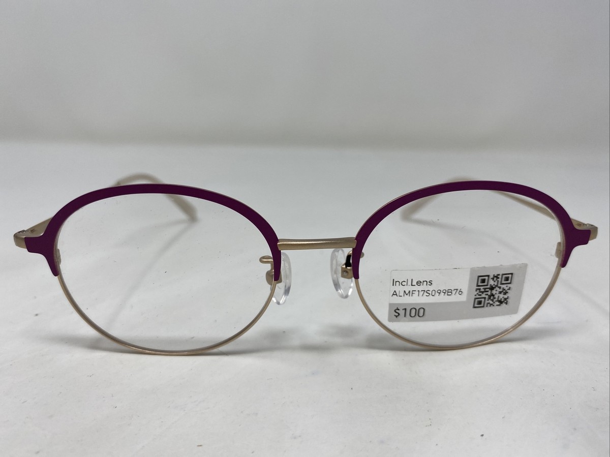 Jins J!NS Eyewear LMF17S099B 76 49-18-142-40 Purple/Gold