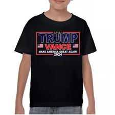 Trump JD Vance Make America Great Again 2024 Youth T-shirt MAGA Vote Red Kids