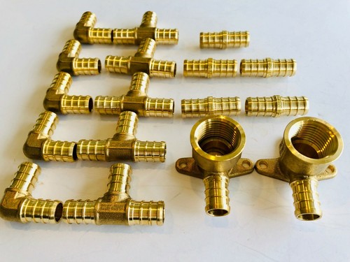 (17PCS)1/2" PEX Fittings Drop-Ear Elbow(2PCS),Coupling, Tee,Elbow(5 PCS/EACH)