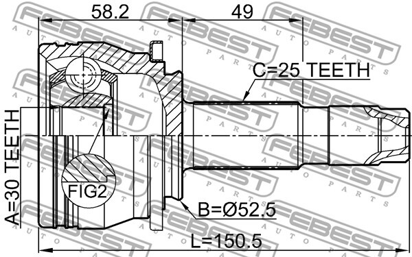 1010-T300 FEBEST Joint Kit, drive shaft for CHEVROLET,CHEVROLET (SGM),HOLDEN