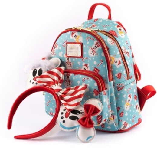 Disney Snowman Mickey and Minnie Mouse Mini Backpack with Ears Headband (2021) Snowman Mickey & Minnie Mouse Mini Backpack with Ears  main image 3