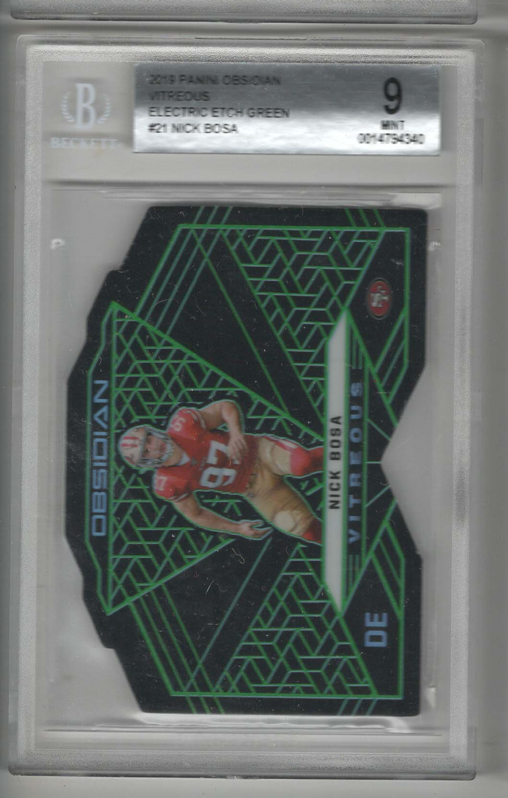 Nick Bosa Panini Obsidian Vitreous #V21 Electric Etch Green