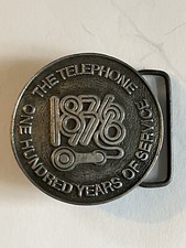 VINTAGE 1976 THE TELEPHONE 100 YEARS OF SERVICE 1876-1976 BELT BUCKLE LQQK