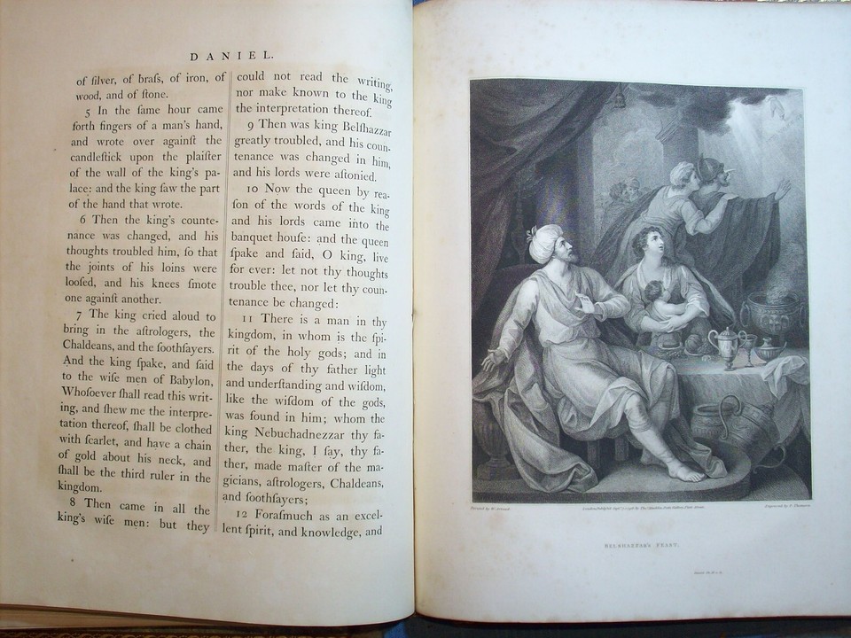 MACKLIN BIBLE 1800 VOL 17 King James 1611 ENGRAVINGS ILLUSTRATED GOLD