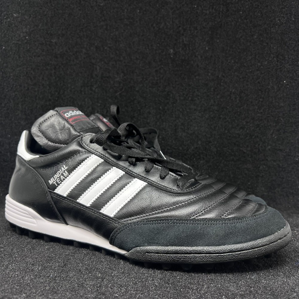 Adidas Mundial Team Soccer Men’s Size 13 Black White Leather Turf Cleats 019228