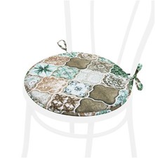 Coussin de Chaise Mou Rond 40cm Majolique Gothiques Housse Lavable Lacets