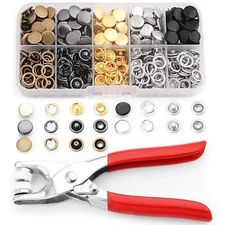 100 Sets Metal Snaps Buttons with Fastener Pliers Press Tool for DIY Crafts