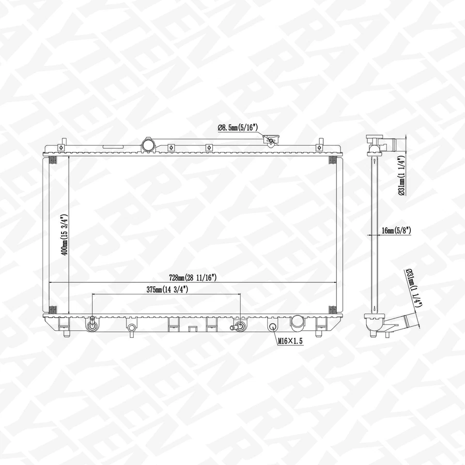 1909 Aluminium Radiator Replacement for 1999-2001 Toyota Solara 1997-2001 Camry - Image 2 of 4