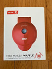 New Dash Mini 4" Electric Waffle Maker Non Stick - 350 Watts Red, Kitchen, Cook