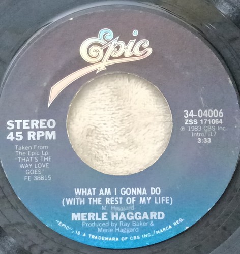 Merle Haggard What am I gonna do I think I'll stay 45 RPM 7" record VG+-VG++ - Picture 2 of 3