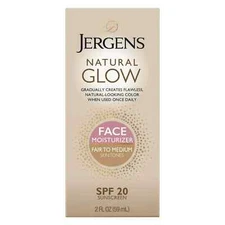 Jergens Natural Glow Face Moisturizer Fair to Medium Skin SPF 20 2 oz, DB