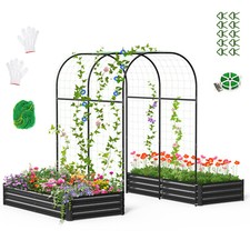 SLSY 3 in 1 Galvanized Raised Garden Bed with 85in