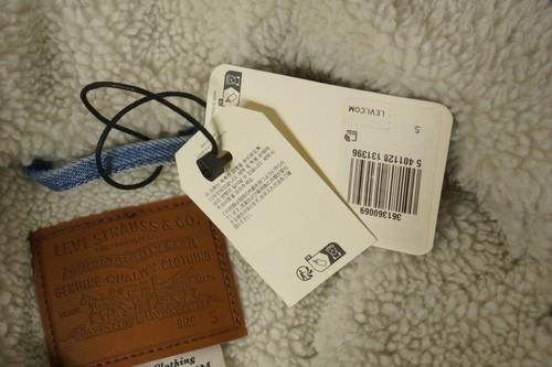 Donna Levi Strauss & Co Jeans Giacca Biker Cotone Camionista Sherpa Foderato S/ - Foto 4 di 9