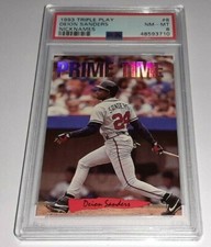 1993 Donruss Triple Play #8 Deion Sanders Nicknames Card PSA 8 NM-Mt Prime Time