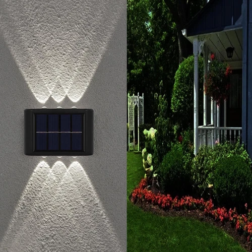 4/6/8/10 LED Solar Wall Light Wall Washer Waterproof Garden Fence Doorway Light - Foto 16 di 26
