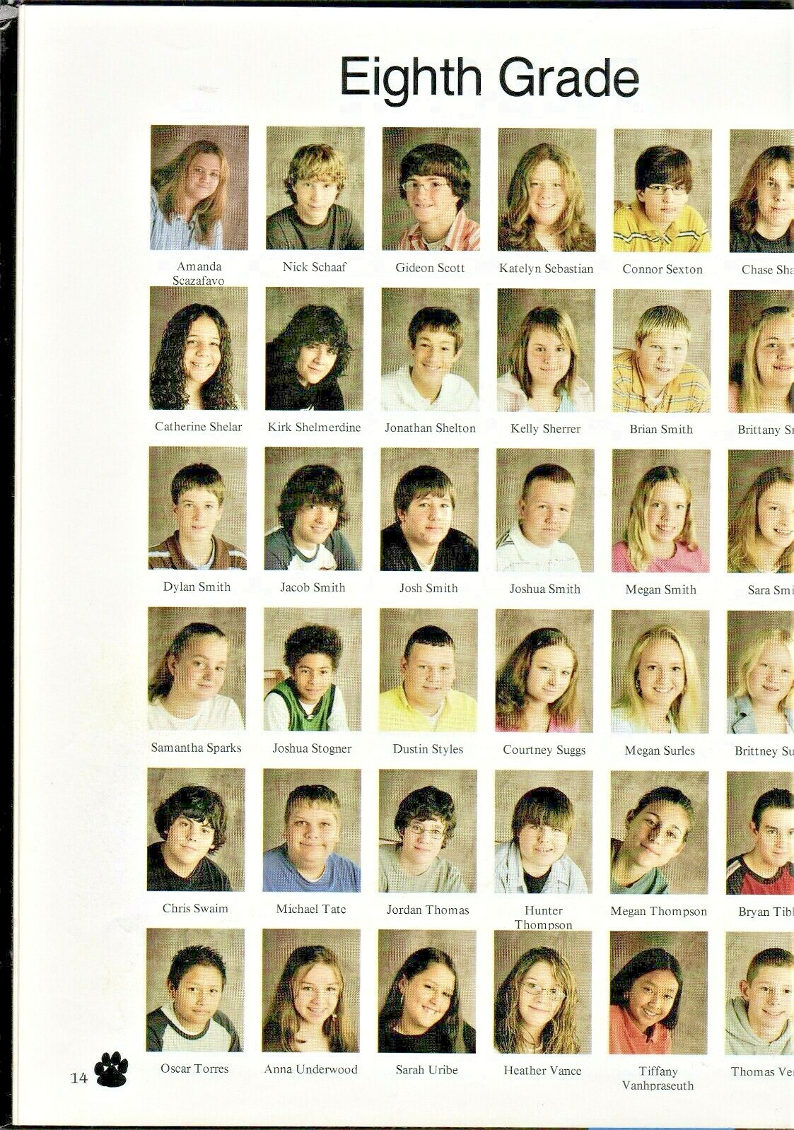 2006 "Paw Prints" Ledford, Middle School Yearbook Thomasville, NC