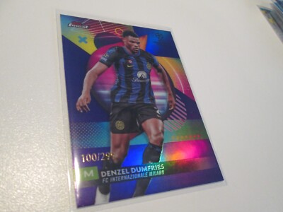 100 of 299 Denzel Dumfries #54  limited 100/299 Topps Finest 2023 -2024