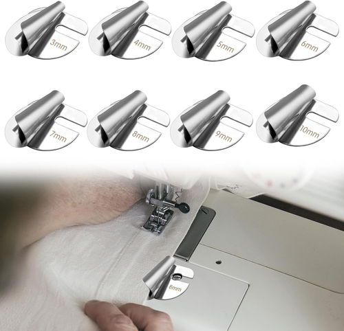 8Pcs Sewing Rolled Hemmer Foot Universal, 3-10Mm Rolled Hem Presser Foot Sewing