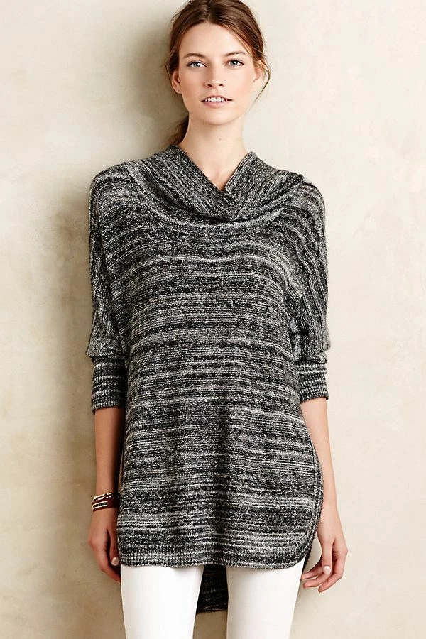 Suéter túnica cuello capucha teñido espacial gris Field Flower Anthropologie talla S Foto 2 de 4